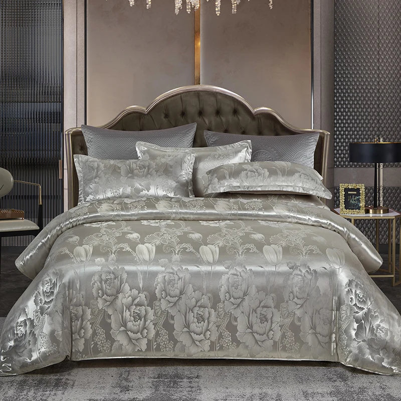 3pcs Duvet Cover and Pillowcase Set, European Light Luxury, Skin-Friendly Soft Fabric, Family bedroom Bedding
