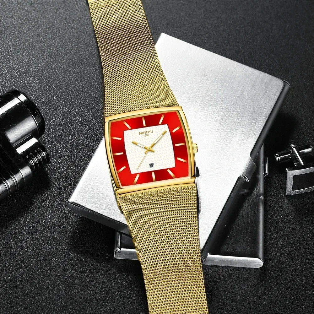 Watches Top Luxury Quartz Square Watch Ultra Auto Date Waterproof Casual Watch