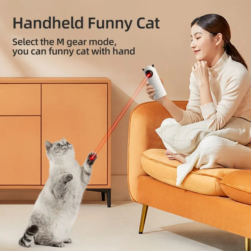 ROJECO Automatic Cat Toys Interactive Smart Teasing Pet LED Laser Indoor Cat Toy Accessories Handheld Electronic Cat Toy For Dog - Hiron Store