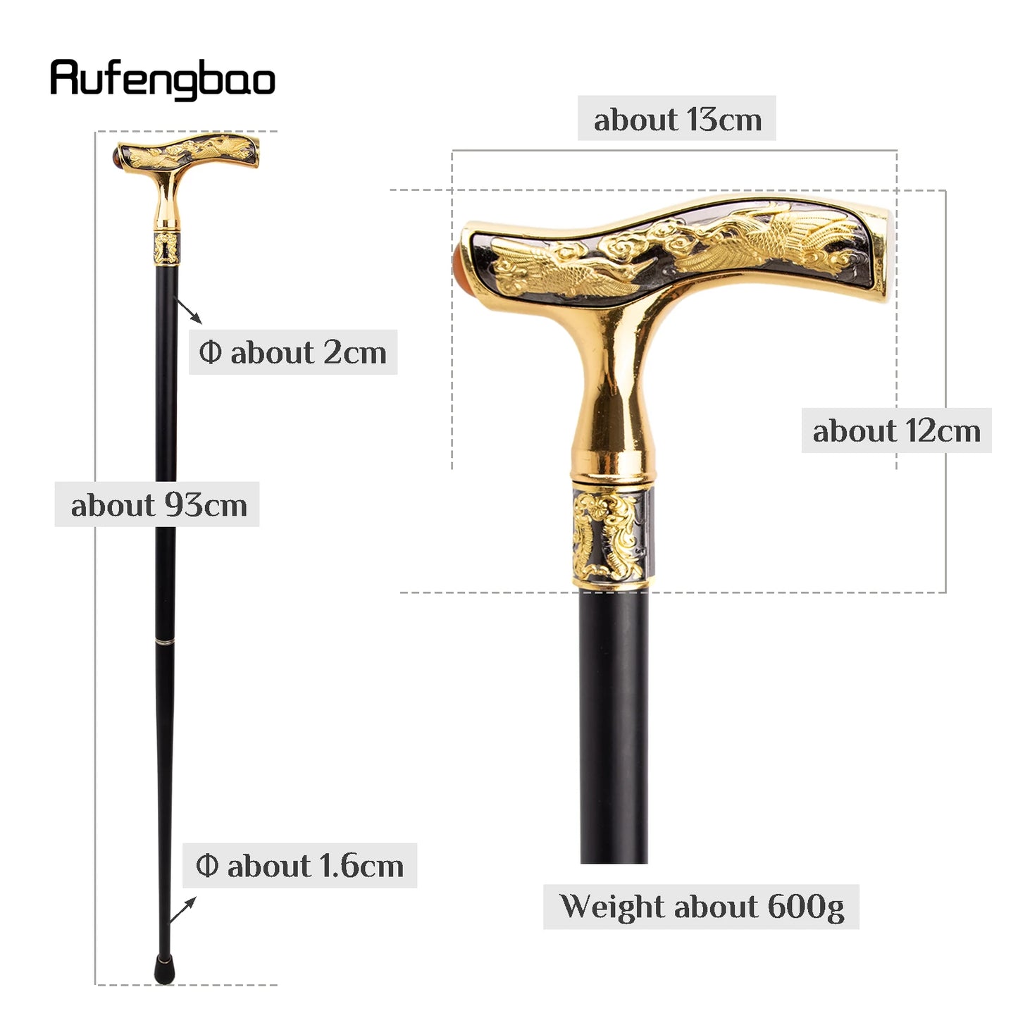 Walking Cane Orange Gemstone Fashion Decorative Walking Stick Gentleman Elegant Cosplay Cane Knob Crosier