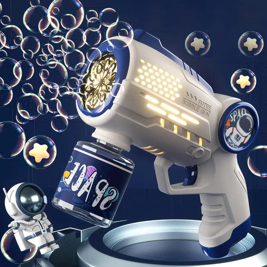 Astronaut Electric Automatic Light Bubble Machine Bubbles Gun Summer Beach Bath Outdoor Game Fantasy Toys for Children Kids Gift - Hiron Store