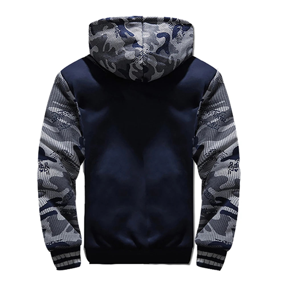 Winter Jackets for Men Fleece Long Sleeve Coat Hoodies Streetwear Men's Coats