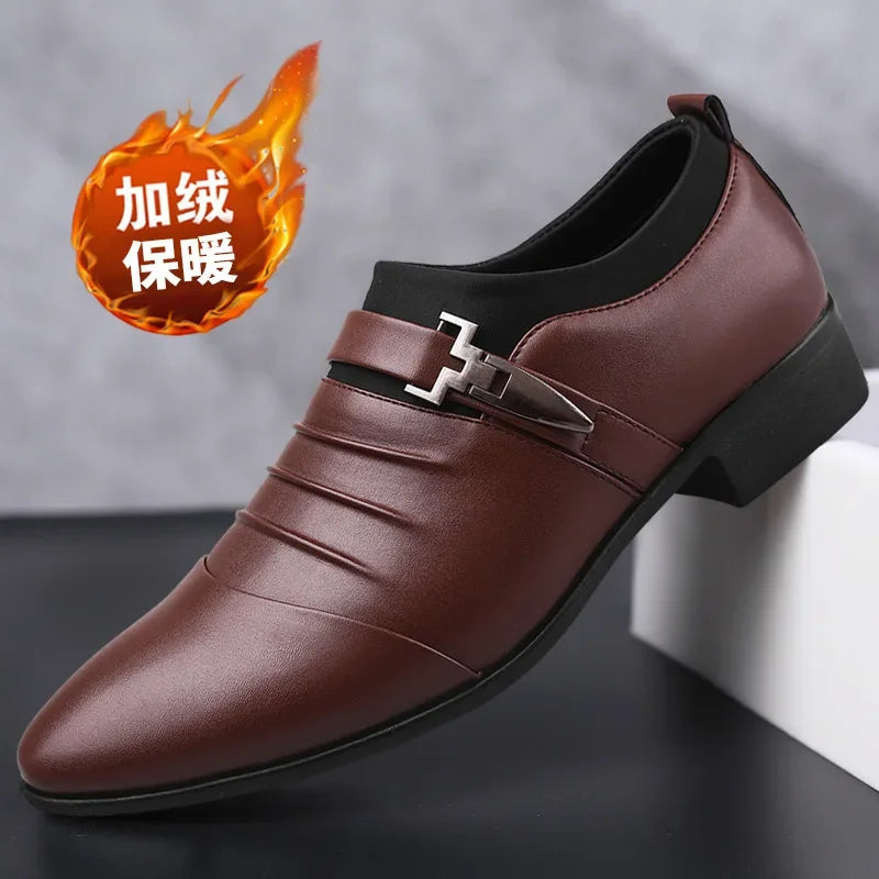 Cotton Leather Shoes Men Formal Dress Shoes Luxury Business Oxford Male Office Wedding Dress Shoes for Men