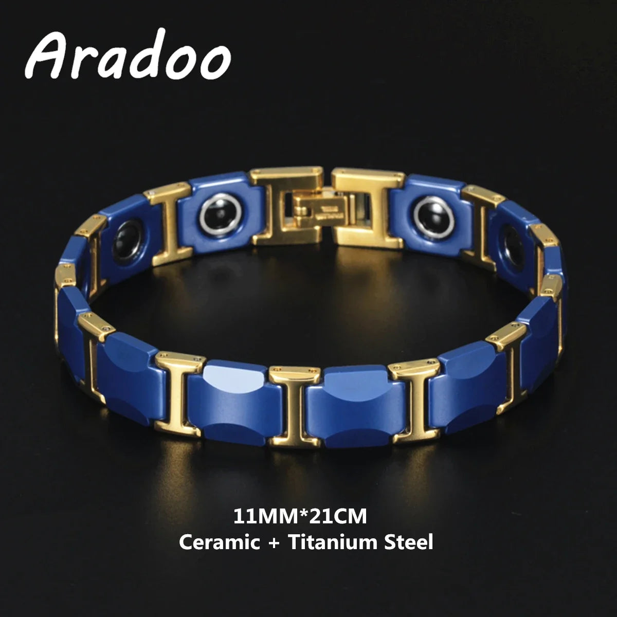 Ceramic Titanium Steel Bracelet Hematite Magnetic Stainless Steel Adjustable Bracelets - Hiron Store