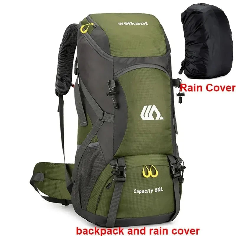 50L Travel Backpack Camping Bag For Men Large Hiking Bag Tourist Rucksack Waterproof Outdoor Sports Climbing Mountaineering Bag - Hiron Store