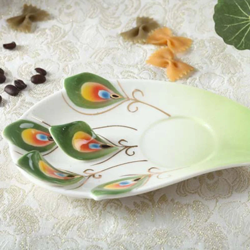 Creative Tea Set Teacup Ceramic Coffee Cup Simulated Peacock Coloured Bird Mug