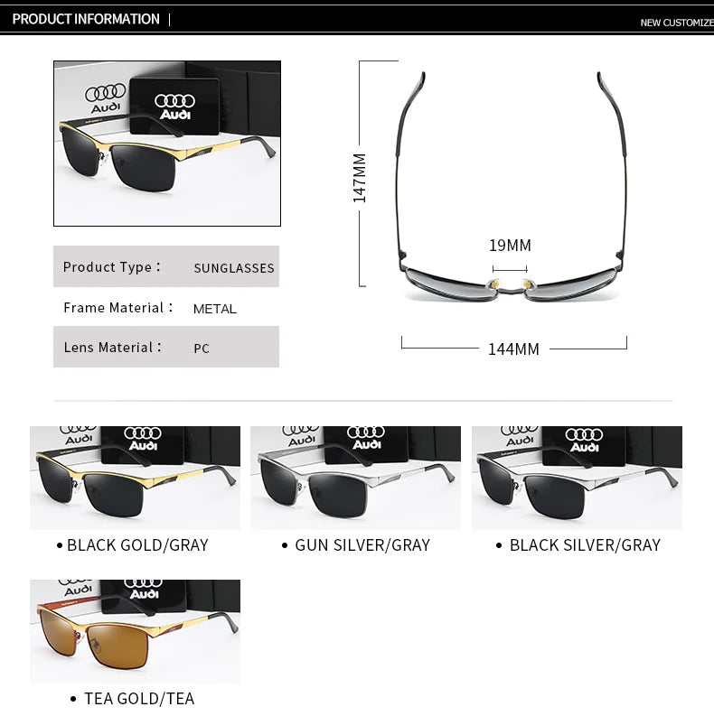 Audi   Sunglasse for Men, Polarized Sun Glasses, Travel Eyewears Classic Pilot  with,f5 UV 400 Protection 5591