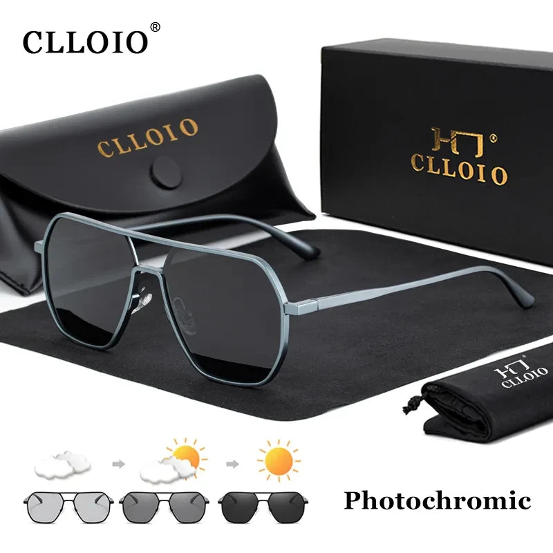 Photochromic Sunglasses, Men Women Polarized Sun Glasses, Chameleon Anti-glare Driving Sunglasses