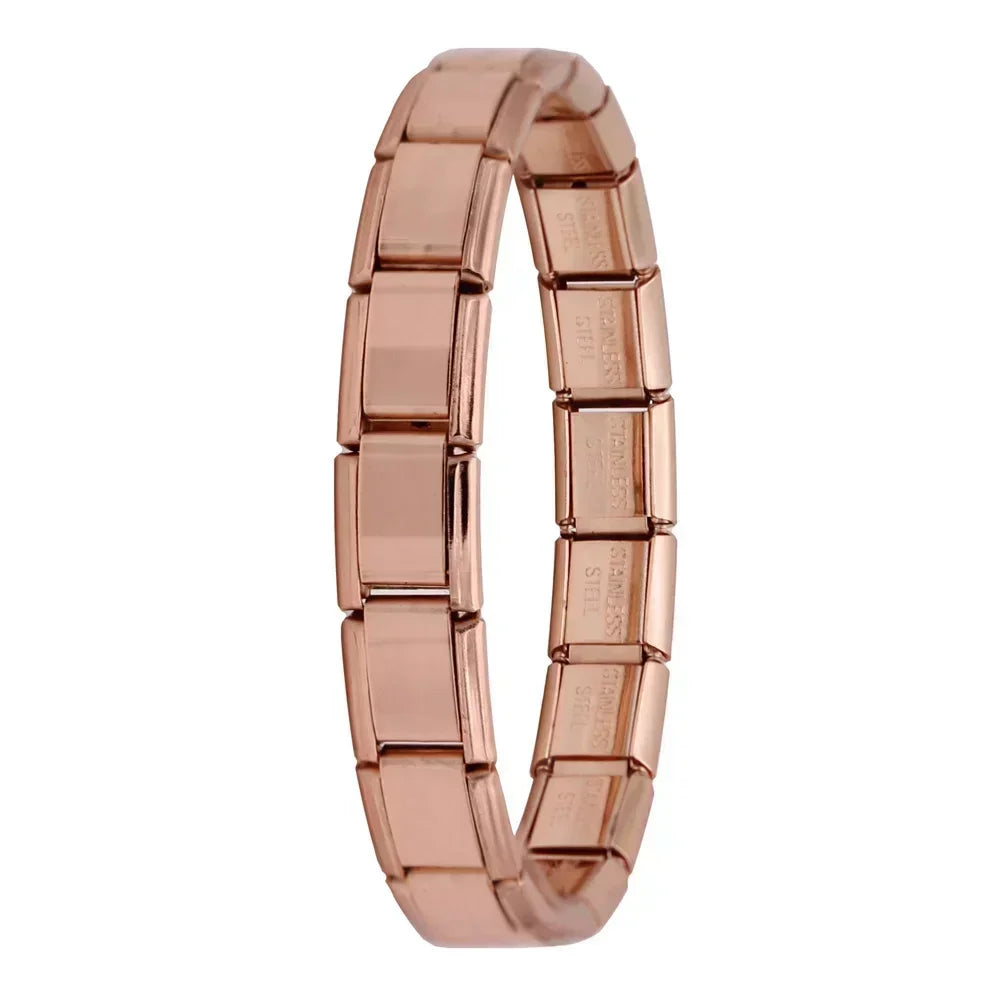 Hapiship New Women's Jewelry 9mm Width Itanlian Elastic Charm  Bracelet Fashion Stainless Steel Bangle