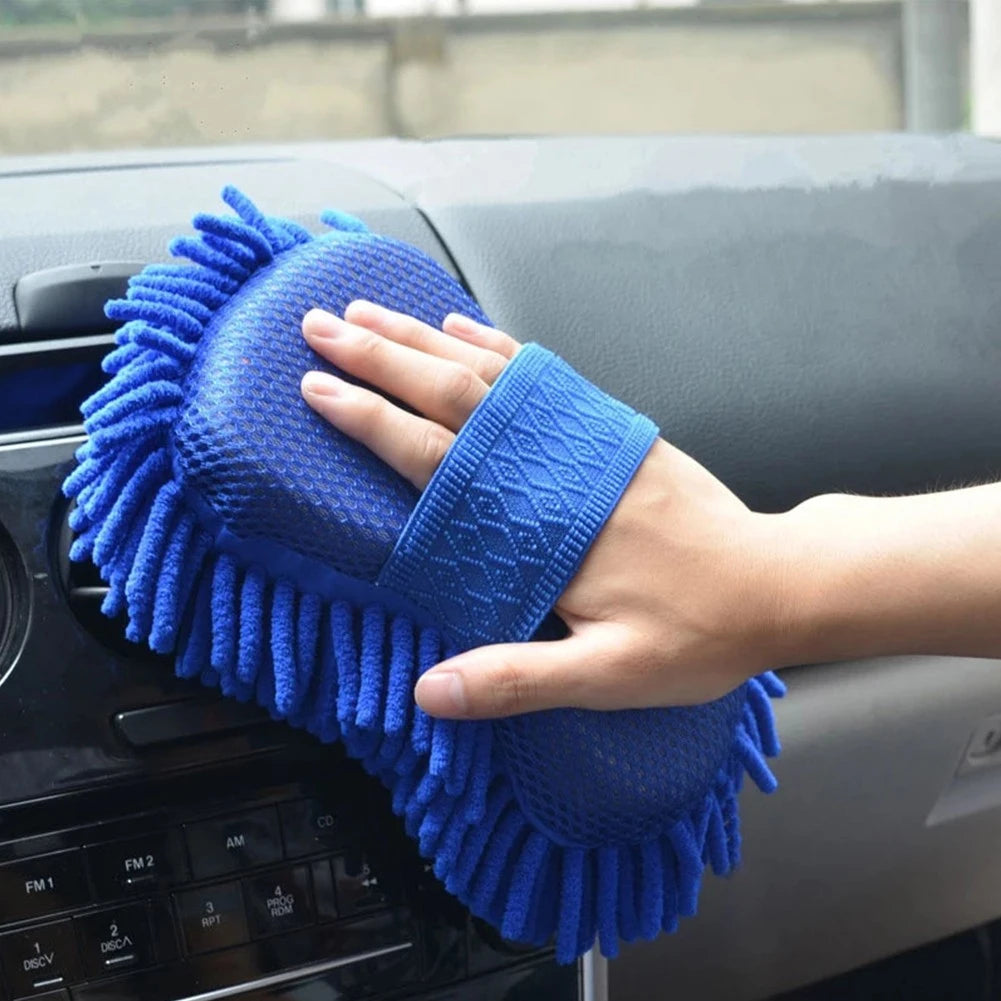 1pc Car Wash Glove Microfiber Chenille Car Wash Sponge Care Washing Detailing Brush Pad Multifunction Cleaning Tool - Hiron Store