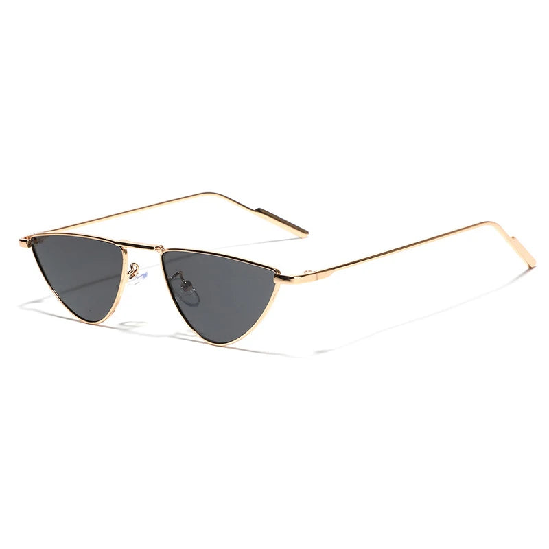 Cat Eye Sunglasses Vintage Alloy Sun Glasses Women Unique Elegant black gold Shades