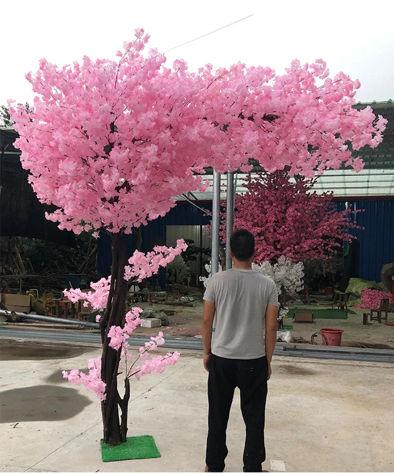 Artificial Cherry Blossom Tree Large Fake Peach Blossom Plant Wedding & Outdoor Home Garden Decoration Christmas Home Decoration
