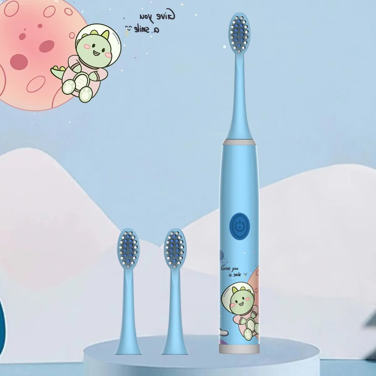 Children's Electric Toothbrush Color Cartoon Space Series Children's Soft Hair Cleaning Brush (Battery Not Included) - Hiron Store