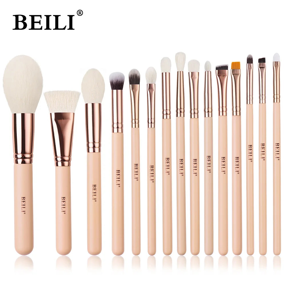 BEILI Pink Makeup Brushes High Quality Powder Foundation Blush Eyeshadow Make Up Brush Set