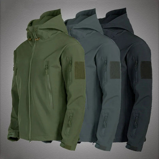 Military Shark Skin Soft Shell Jackets Men Tactical Windproof Waterproof jacket Hooded Bomber Coats