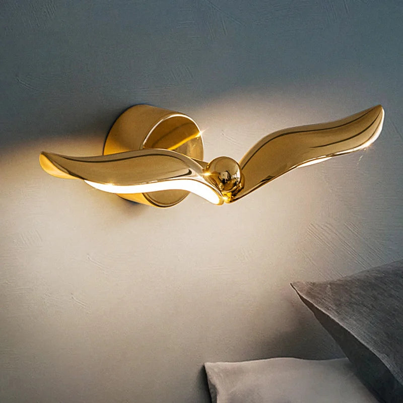 Nordic Led Wall Lamp Mirror Light Indoor Lighting For Bedroom Decor Wings can rotate Mirrors Vanity Bedside Sconce