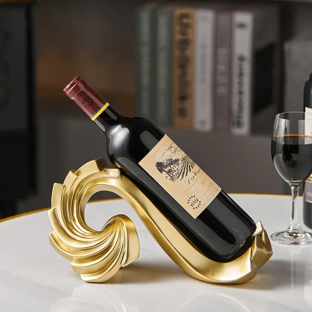 Resin Wine Bottle Holder Statue Creative Simple Spiral Wine Decorative Storage Organizer Tabletop Wine Rack for Home Kitchen