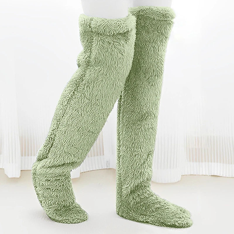 2024 Autumn And Winter Floor Socks Goose Down Socks Knee Warm High-Top Shoes Socks