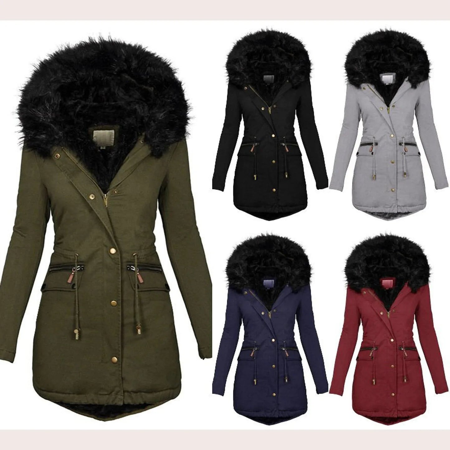 Women Jacket Parka Long Parkas Female Cotton Hooded Overcoat Thick Warm Windproof