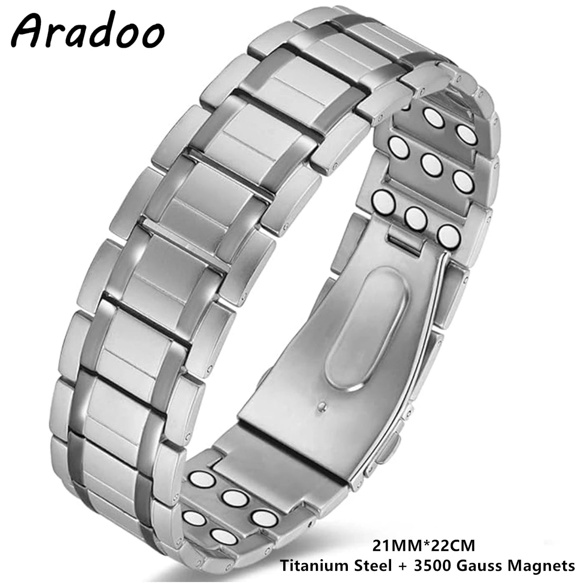 Titanium Steel Bracelets 3X Ultra Strength Neodymium Magnets Health Magnetic Therapy Copper Link Bracelet