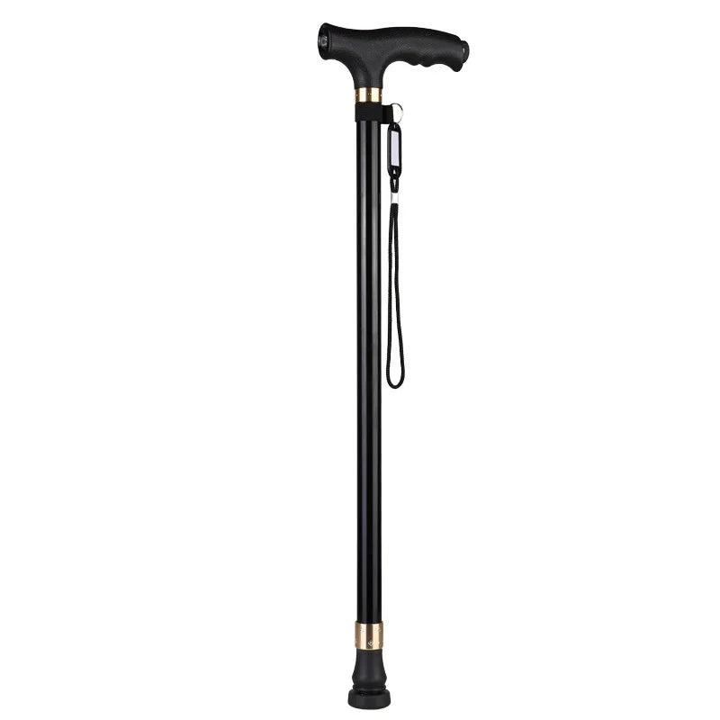 Non-slip Walking Sticks For The Elderly Retractable Aluminium Alloy Multifunctional Cane With Led Light Old Men Crutch