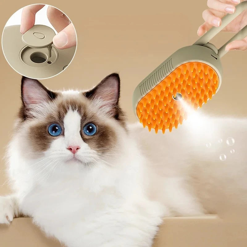 Pet Steam Brush Cat Dog Cleaning Steamy Spray Massage Beauty Comb 3 In 1 Hair Removal Grooming Supplies Pets Accessories - Hiron Store