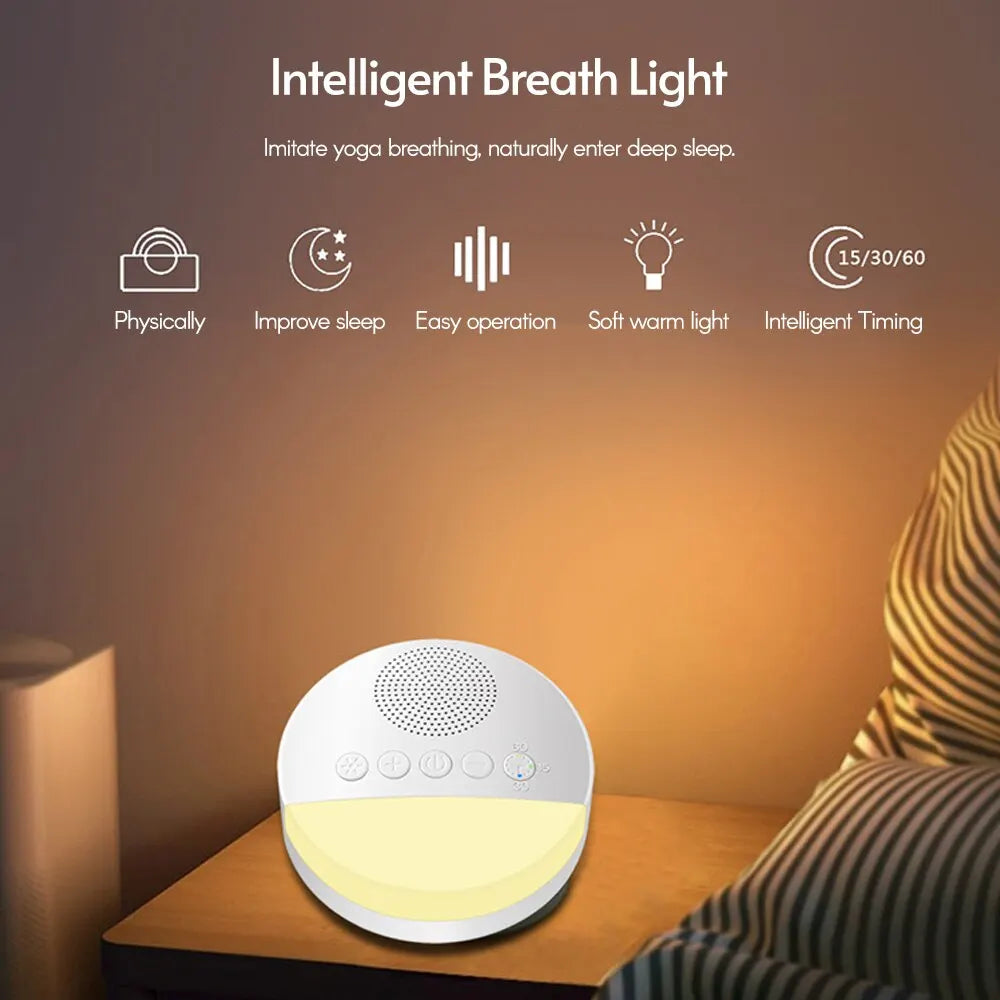 Baby White Noise Machine Kids Sleep Sound Player Night Light Timer Noise Player USB Rechargeable