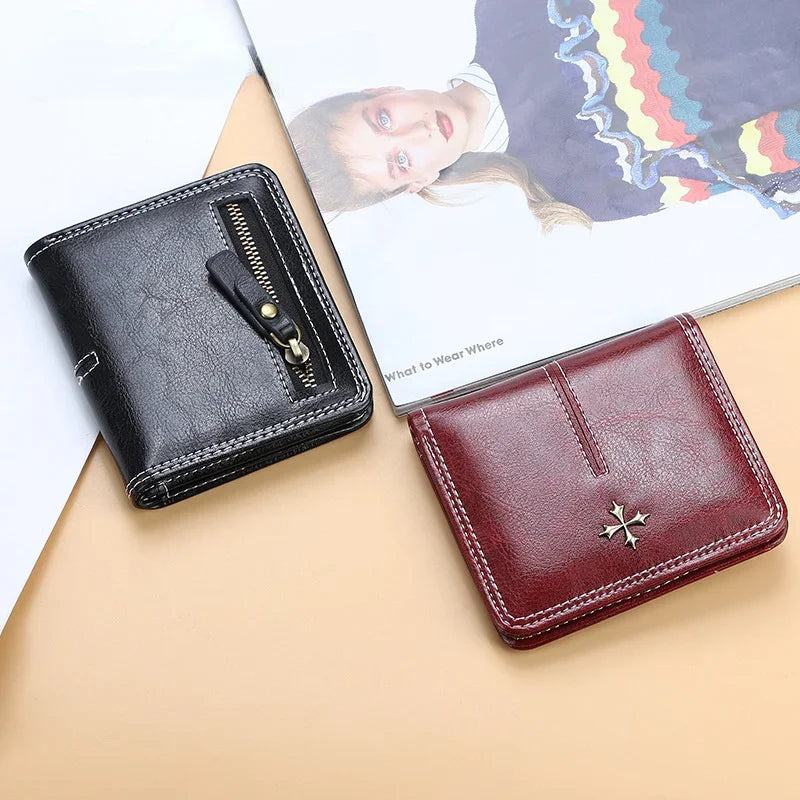 Mini Women Wallets  Name Engraving Fashion Small Wallets Zipper PU Leather Quality Female Purse Card Holder