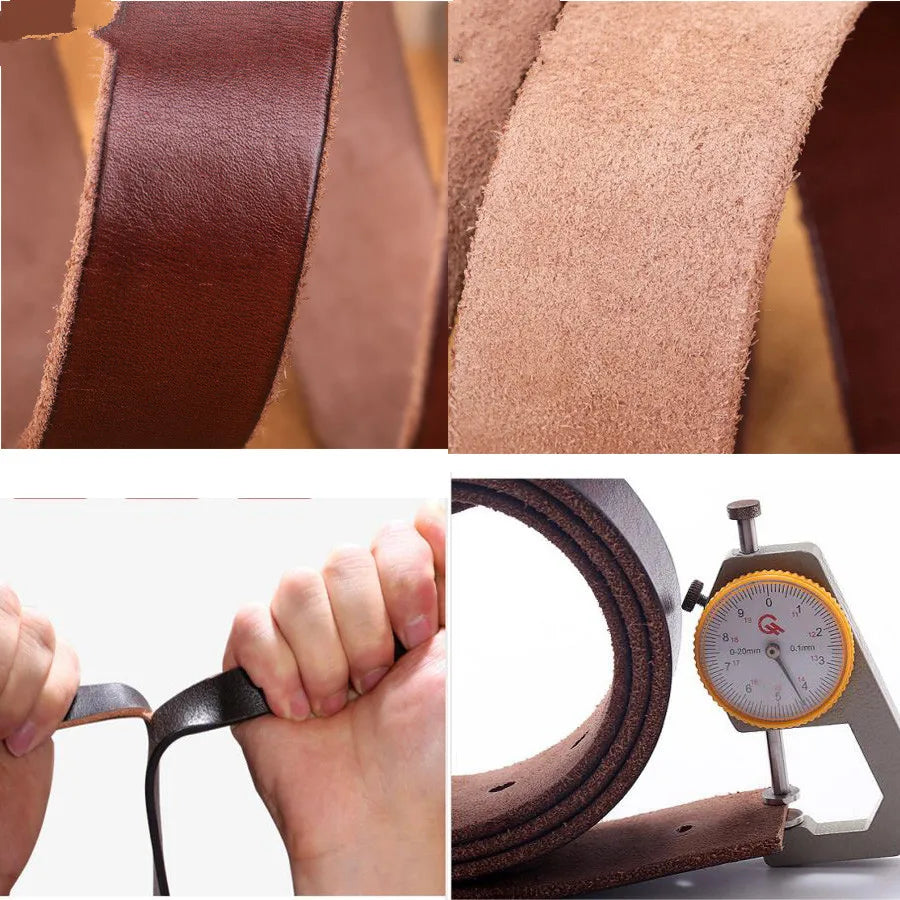 Men's Genuine Leather Belt Alloy Buckle Retro design High-quality Brand Belt cowhide production