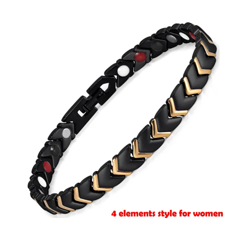 Rainso Fashion Jewelry Healing FIR Magnetic Titanium Bio Energy Bracelet For Men Blood Pressure Accessory Women Bracelets Gifts - Hiron Store