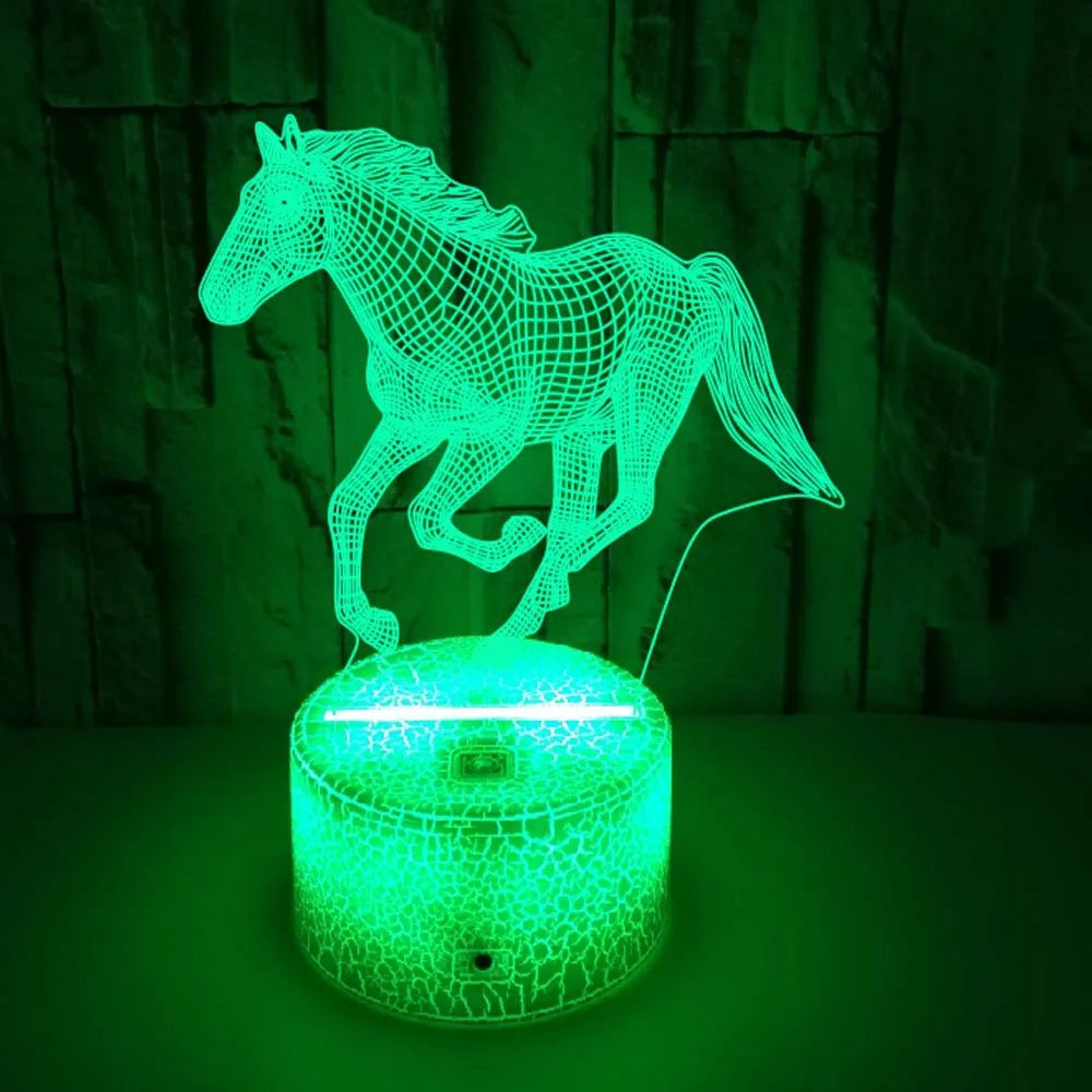 3d Illusion Lamp Led Children's Night Light Horse Table Lamp for Bedroom Decoration