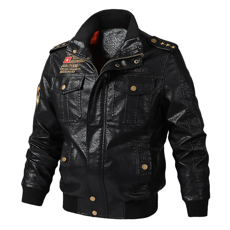 Leather Jacket Men's Spring Windproof Waterproof Motorcycle Riding Suit Work Top