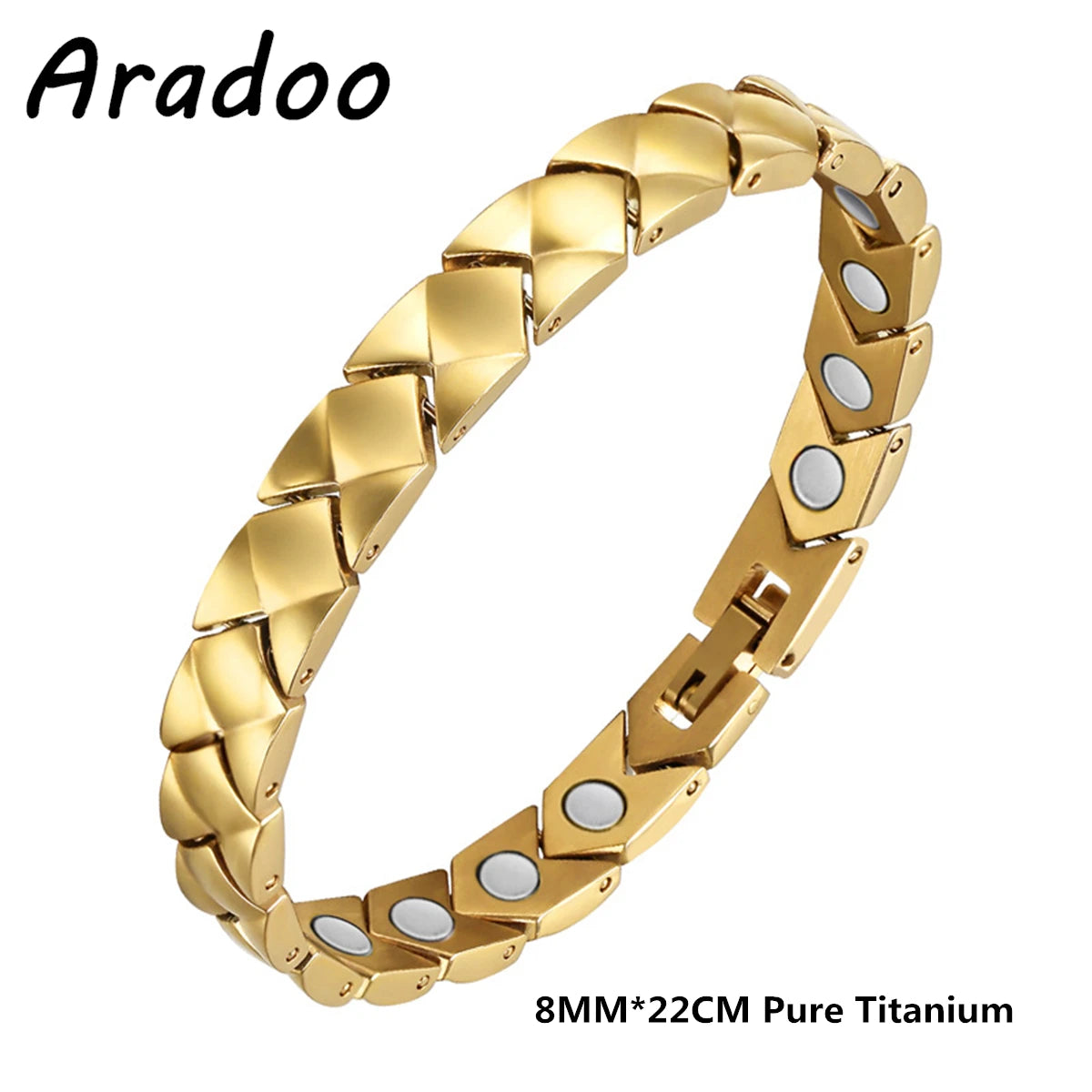 Titanium Steel Zirconia Bracelet Classic Retro Light Luxury Magnetic Therapy Bracelets - Hiron Store