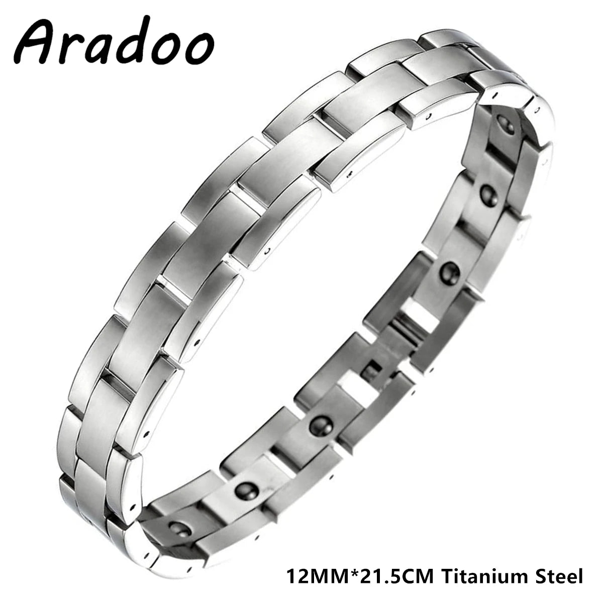 Titanium Steel Bracelets with 3X Ultra Strenth Neodymium Magnets Adjustable Health Magnetic Therapy Link Bracelet