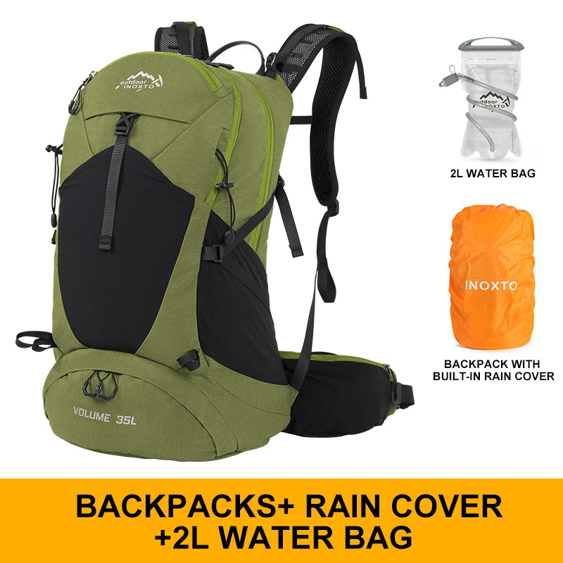 Mountaineering backpack 35 liters men's and women's outdoor sports bag waterproof camping hiking rain