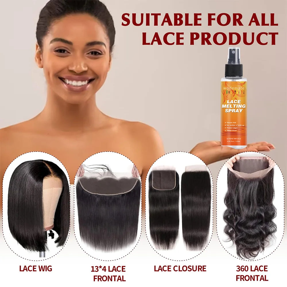 Melting Spray for Lace Wig Melting Spray Long Lasting Invisible Quick Drying Hold 120ml Hair Styling product