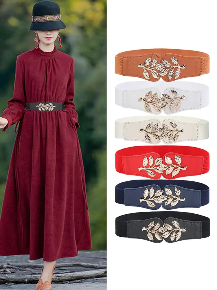 Women's Elastic Slim Belt  Belt Vintage Metal Dresses Down Jacket Belt