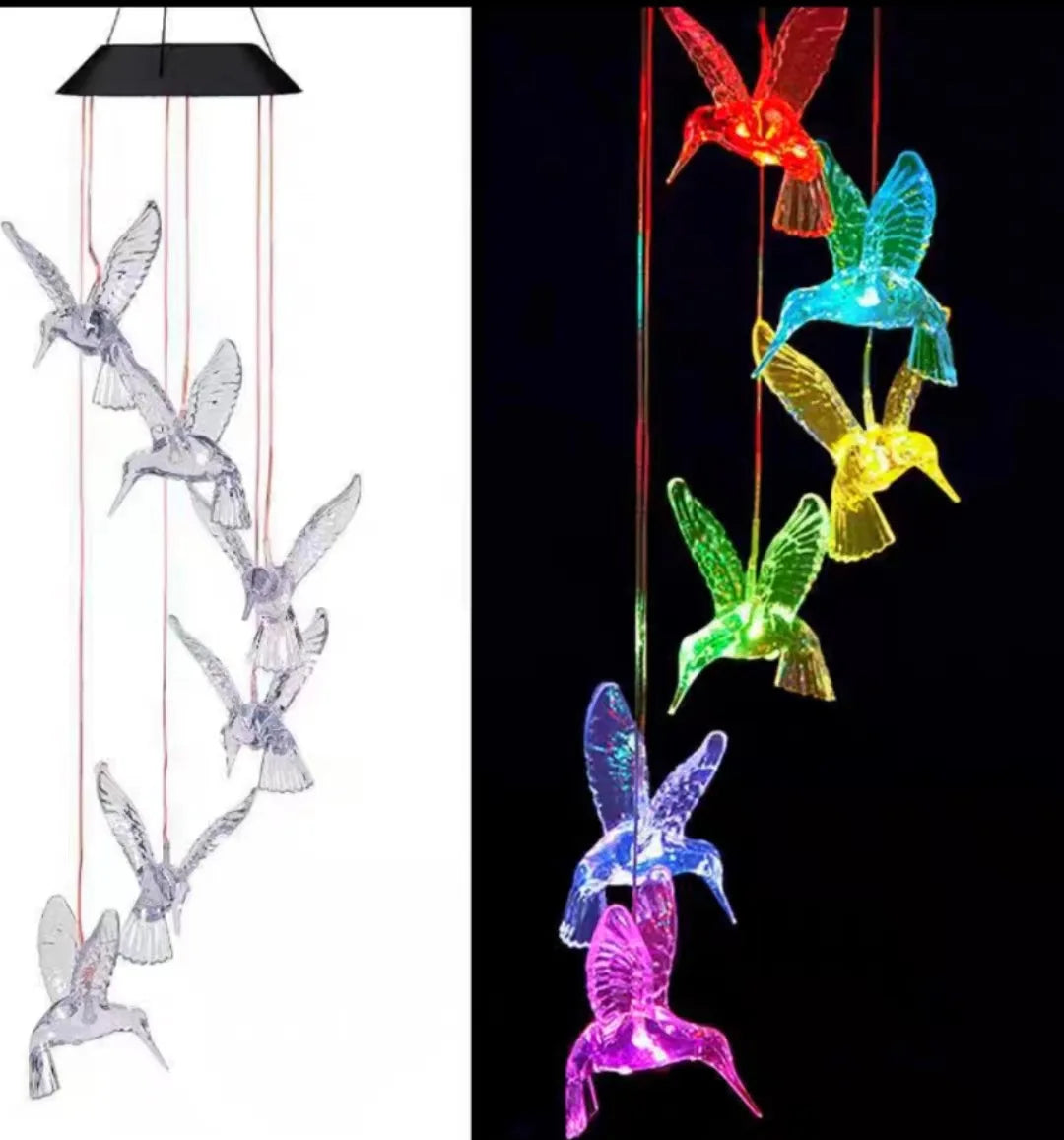 Solar Light Butterfly Windchime Light Rechargeable Christmas All Hallows' Day Party Atmosphere Landscape Balcony Decoration Lamp - Hiron Store