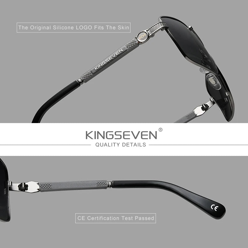 KINGSEVEN Design  Men/Women Sunglasses, New Polarized UV400 Coating Optical Lens ,Auto Reset Square Frame Driving