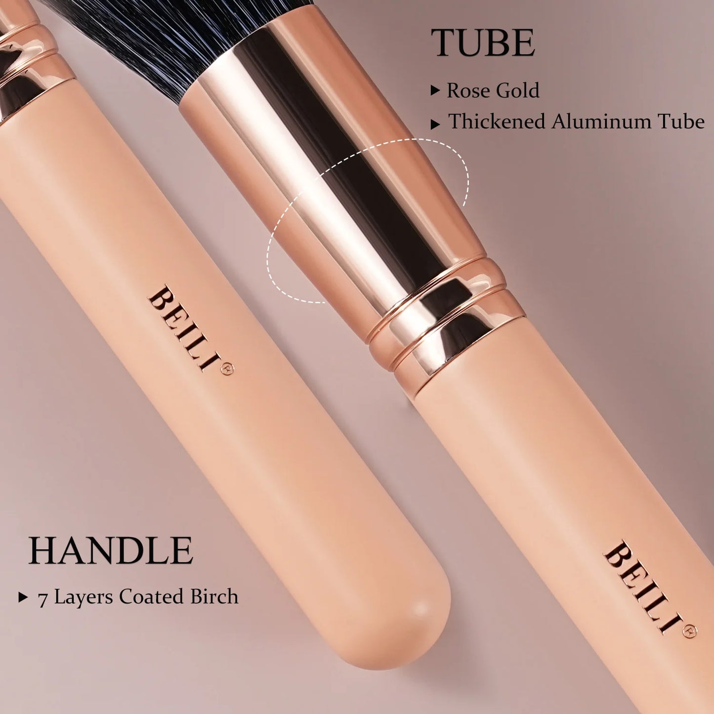 BEILI Pink Makeup Brushes High Quality Powder Foundation Blush Eyeshadow Make Up Brush Set