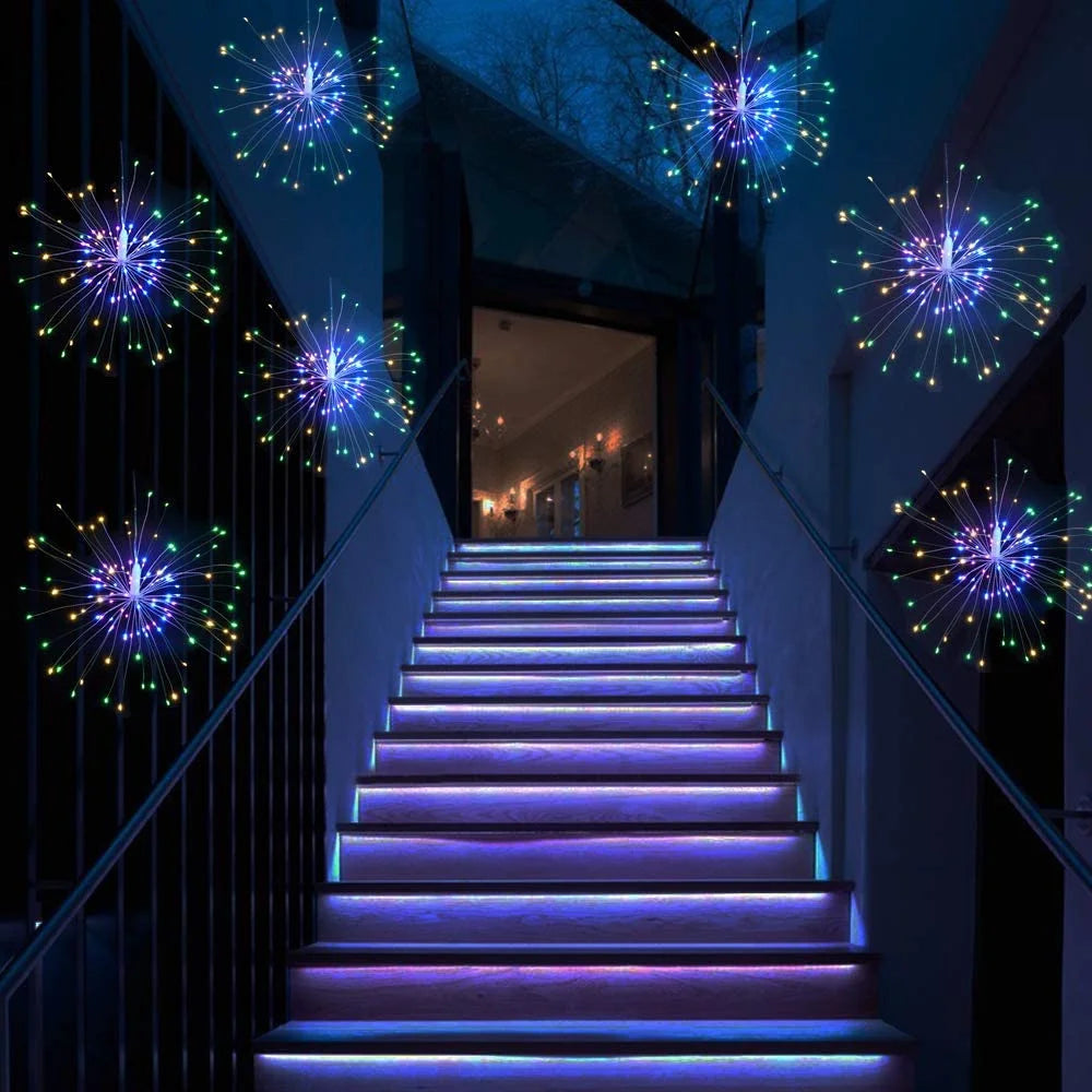 LED Solar Firework Lights Outdoor Waterproof Hanging Starburst String Light For Holiday Lighting Christmas Decor Fairy Light - Hiron Store