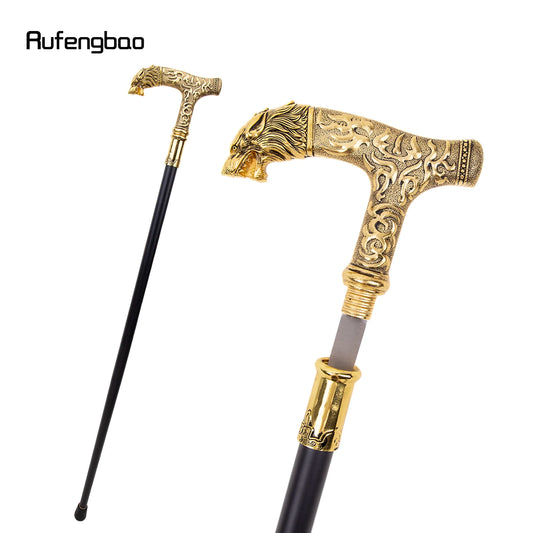 Golden Wolf Handle Single Joint Walking Stick with  Decorative Cospaly Party Halloween Crosier