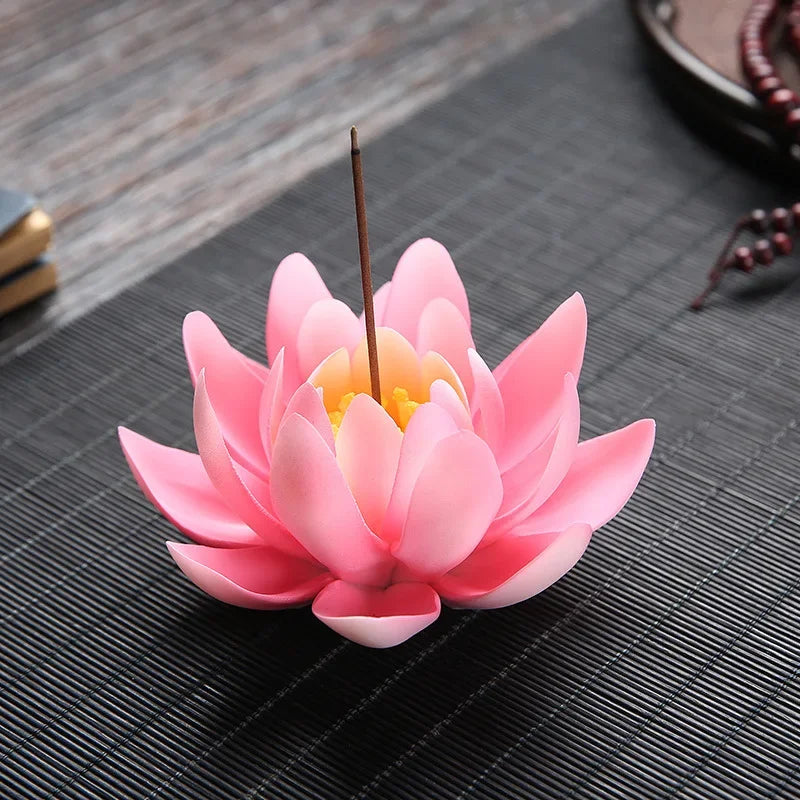 Ceramic Handicraft Stick Incense Burners Simulation Lotus Incense Holder Ornaments