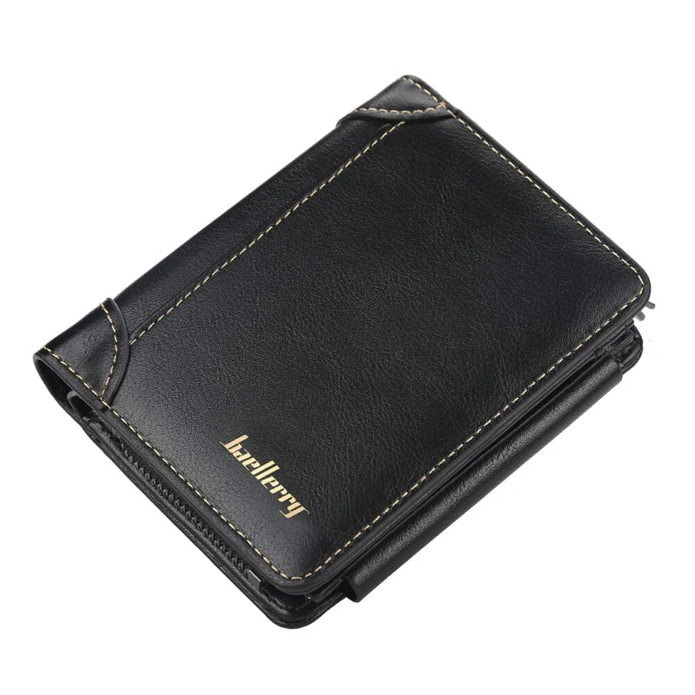 New PU Leather Men Wallets High Quality Zipper Short Desigh Card Holder Male Purse Vintage Coin Holder Men Wallets - Hiron Store