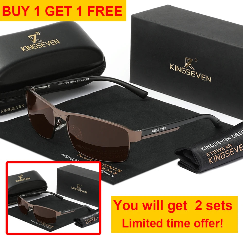 KINGSEVEN Men Polarized Sunglasses, Design  Women SunGlasses, UV400 Anti-glare Driving Square Eyeglasses