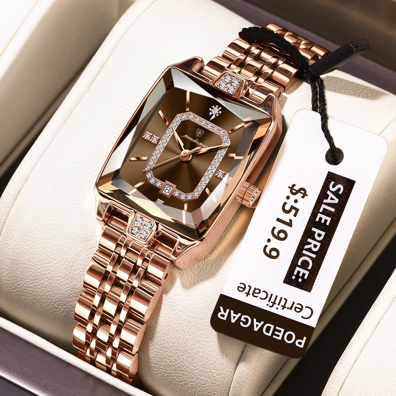Women Wristwatch Waterproof Ladies Watch Stainless Steel Rectangle Quartz Women's Watches