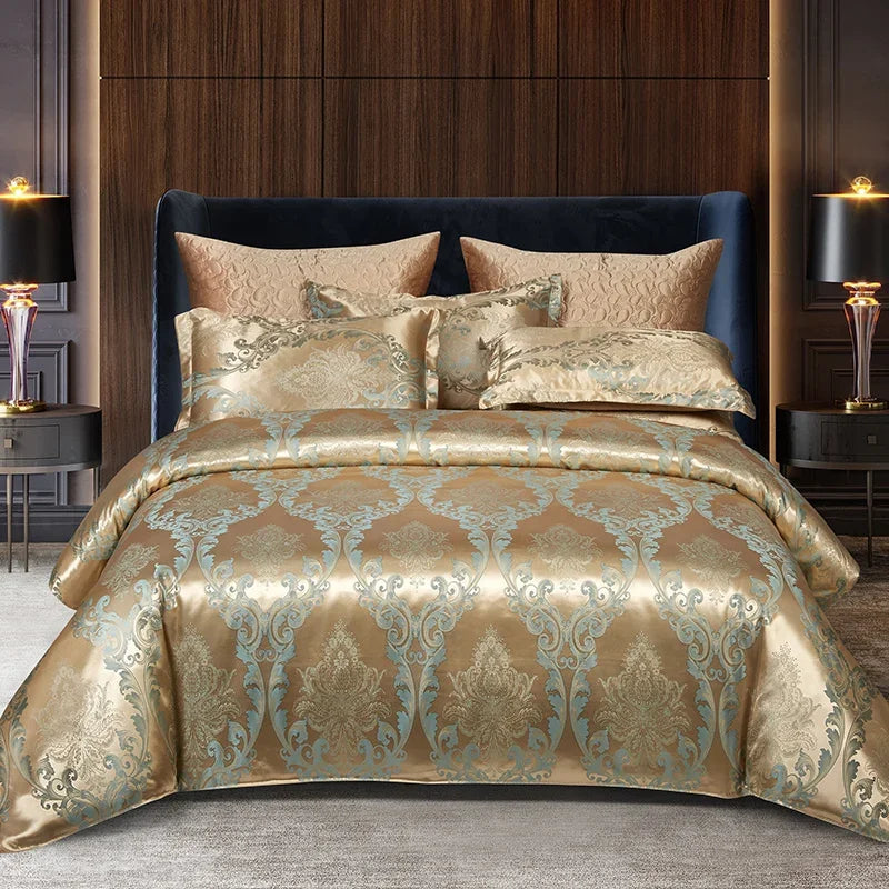 3pcs Duvet Cover and Pillowcase Set, European Light Luxury, Skin-Friendly Soft Fabric, Family bedroom Bedding