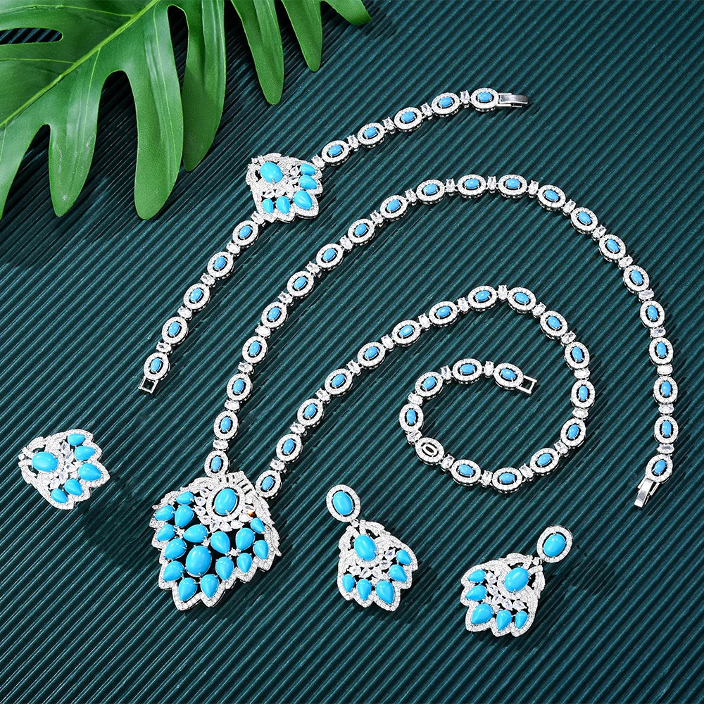 Dubai Bridal Jewelry Set For Women Wedding Party Nigerian African Necklace Earring Set