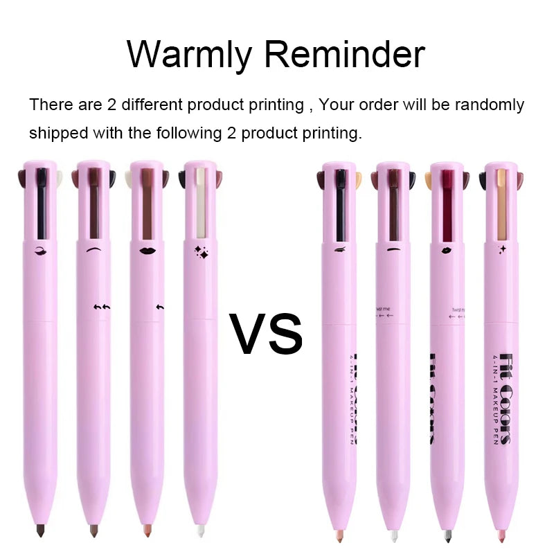 4-in-1 multi-functional lip liner, eyeliner and eyebrow pencil 4-color set