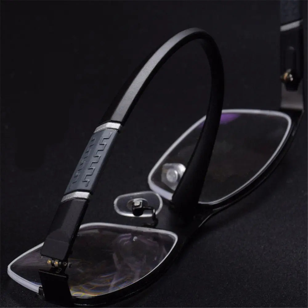 Metal Anti-blue Light Reading Glasses Farsighted Eyeglasses Men Business Eyewear Diopter 0 +1.0 +1.5 +2.0 +2.5 +3.0 +3.5 +4.0 - Hiron Store